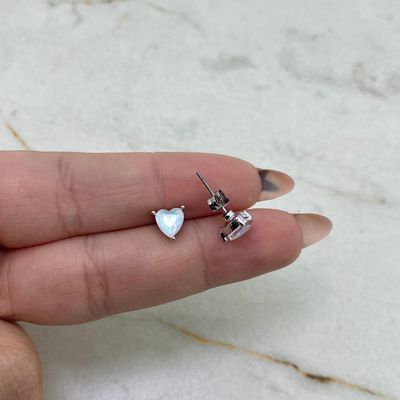 AROS CORAZON DE CRISTAL ENGARZADO - TORNASOL - Imagen 1