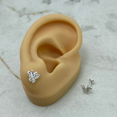 ABRIDOR DE PLATA - MARIPOSA CON MICROCRISTALES - Imagen 1