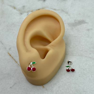 ABRIDOR DE PLATA - CEREZA ESMALTADA - Imagen 1