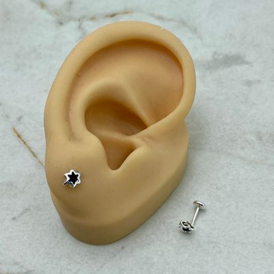 ABRIDOR DE PLATA - STRASS NEGRO ESTRELLA - Imagen 1
