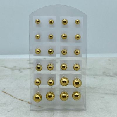 BLISTER AROS ACERO DORADO BOLITAS - Imagen 1