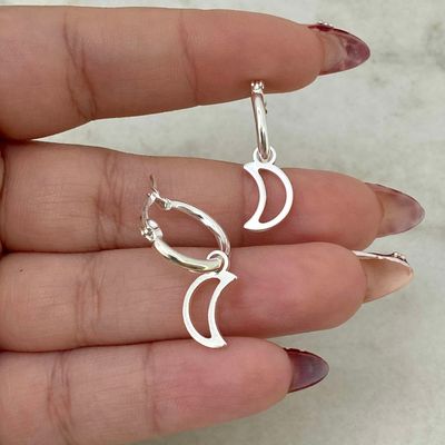 ARGOLLA ACERO BLANCO MINI CON DIJE CALADO - LUNA - Imagen 1